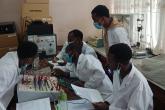 Second year students performing circuits laboratory