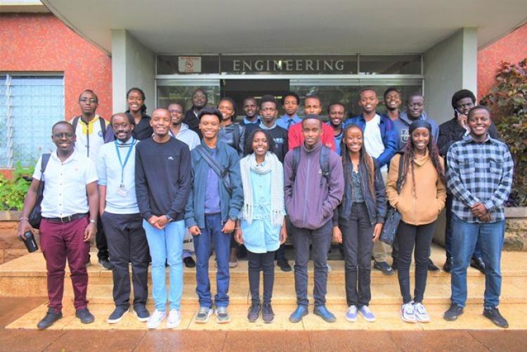 Attendess of  the Internet of Things  training conducted  by Strathmore iLab with the University of Nairobi IEEE Student Branch members of the Robotics and Automation Society (RAS) pose for a group photo after the event